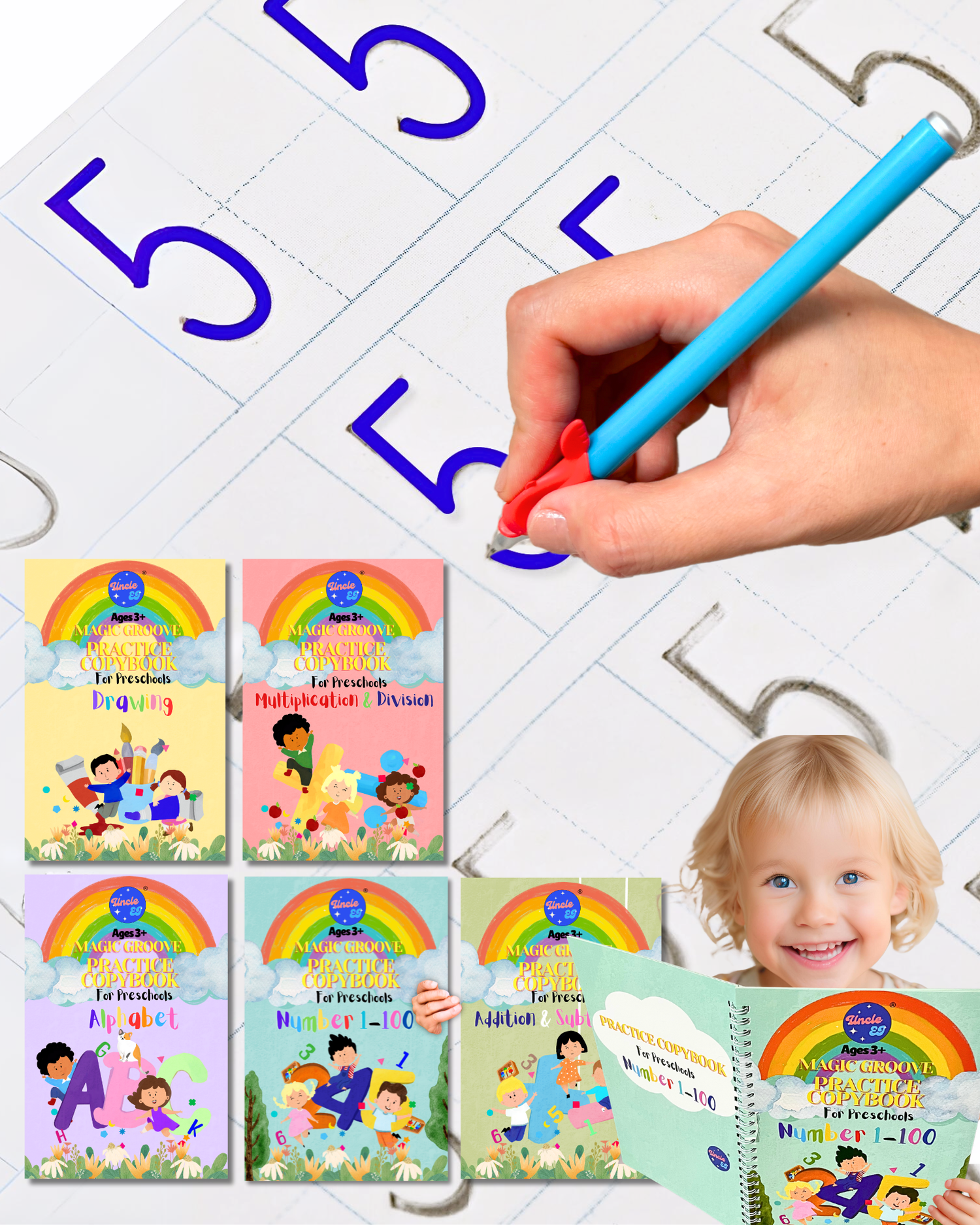 The Beginner Kit (Reusable Handwriting Workbook Kit for Ages 3+)